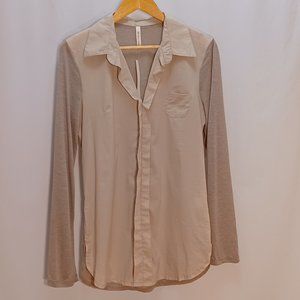 NWT My Beloved shirt tan button down very thin long sleeve